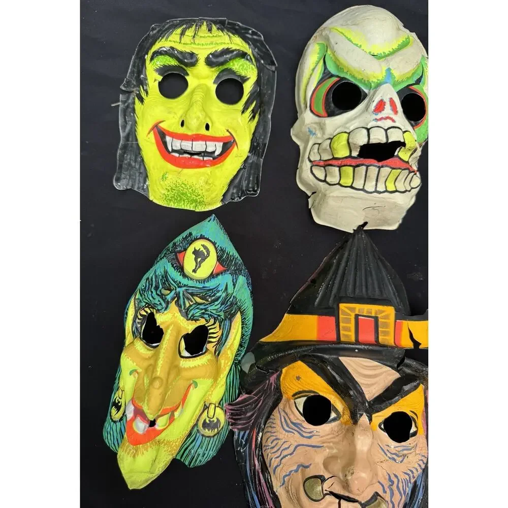 Rare 1960’s HTF Vtg Collegeville Ben Cooper Halloween Mask Lot Of 6 USA LOOK!
